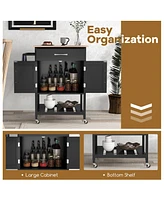 Gouun Rolling Kitchen Island Cart with Drawer and Towel Rack