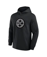 Fanatics Men's Black Pittsburgh Steelers Elements Blaze Tri-Blend Long Sleeve Hoodie T-Shirt