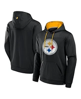 Fanatics Men's Black Pittsburgh Steelers Defender Pullover Hoodie