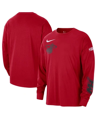 Nike Men's Red Miami Heat 2024/25 City Edition Courtside Max90 Heavyweight Long Sleeve T-Shirt