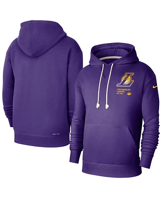 Nike Men's Purple Los Angeles Lakers Courtside Standard Issue Premium Performance Pullover Hoodie