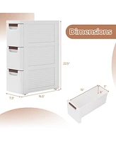Gouun -Drawer Rolling Organizer Unit Narrow Storage Cabinet with Built-In Wheels for Small Space