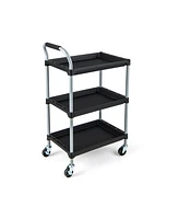 Gouun 3 Layer Tool Cart with Pp Shelves Sponged Handle and Swivel Wheel