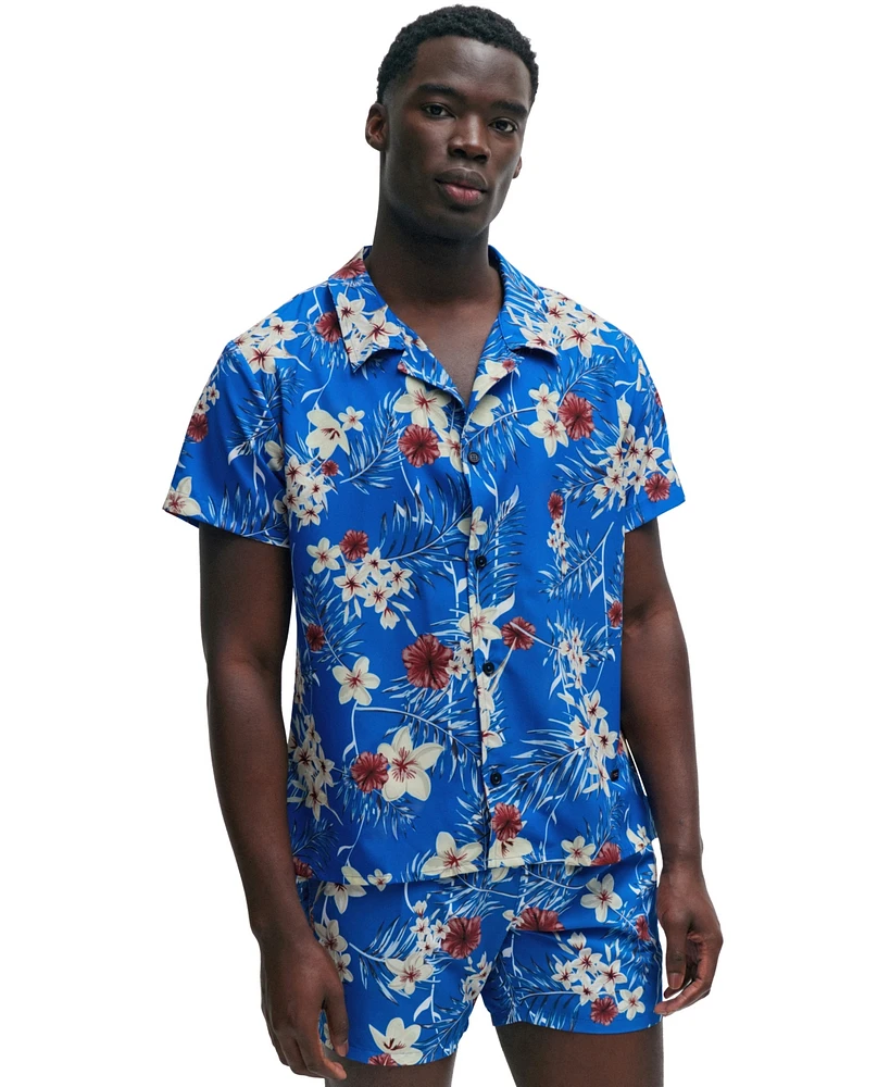 Boss by Hugo Men's Regular-Fit Printed Beach Shirt