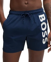 Boss by Hugo Men's Contrast-Logo Swim Shorts