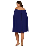 Adrianna Papell Women's Off-The-Shoulder Cape Dress