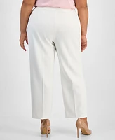 Kasper Plus Stretch-Crepe Straight-Fit Suit Pants