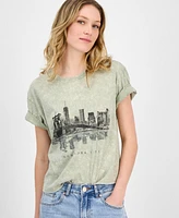 Rebellious One Juniors' New York City Mineral Wash T-Shirt