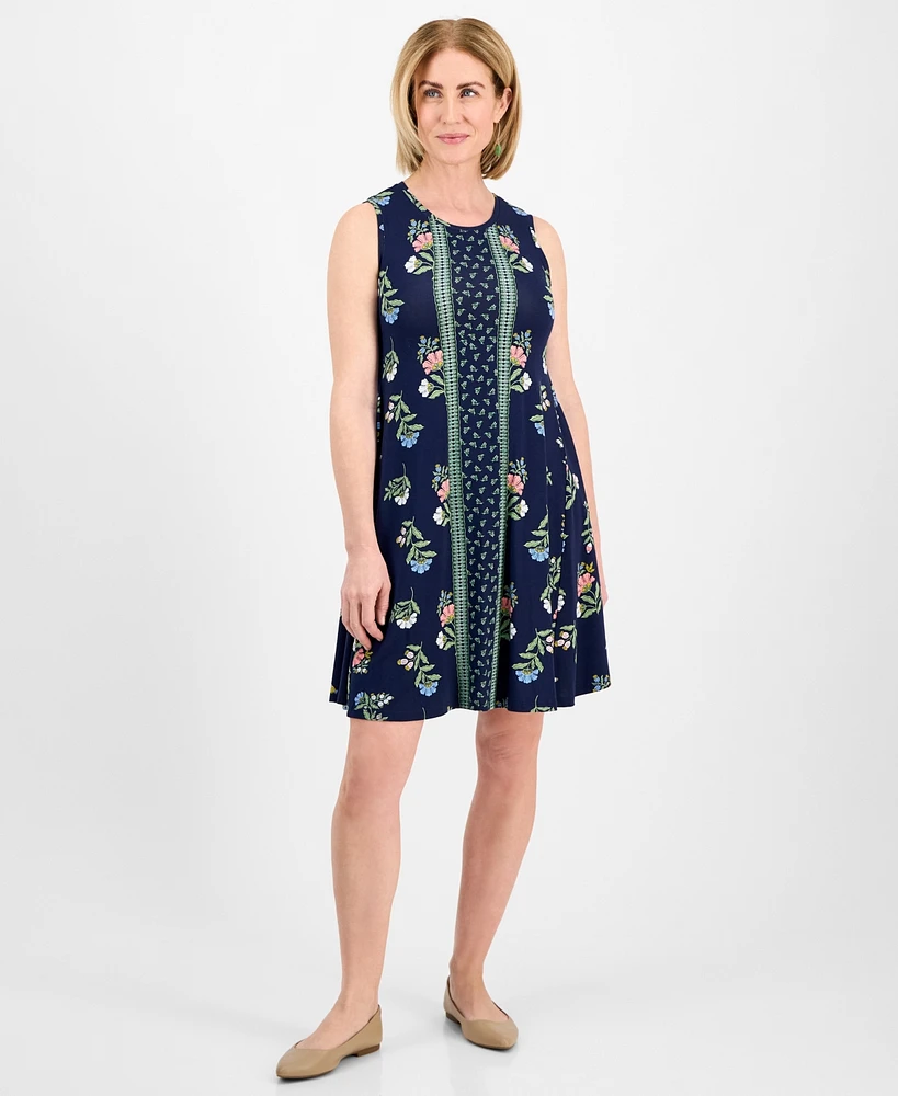 Style & Co Petite Floral-Print Sleeveless Flip-Flop Dress, Exclusively at Macy's