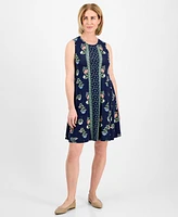 Style & Co Petite Floral-Print Sleeveless Flip-Flop Dress, Exclusively at Macy's