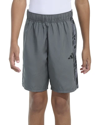 adidas Big Boys Elastic-Waistband Woven Camo Printed 3-Stripes Shorts