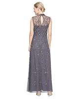 Alex Evenings Women's Sweetheart-Neck Beaded A-Line Dress