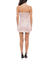 Jump Juniors' Sequinned Floral-Applique Strapless Mini Dress