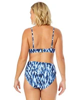 Anne Cole Womens Printed Underwire Bikini Top Soft Band High Waisted Bottoms