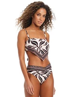 Bar Iii Womens Resort Daze Scarf Bandeau Bikini Top High Waist Bottoms Exclusively At Macys