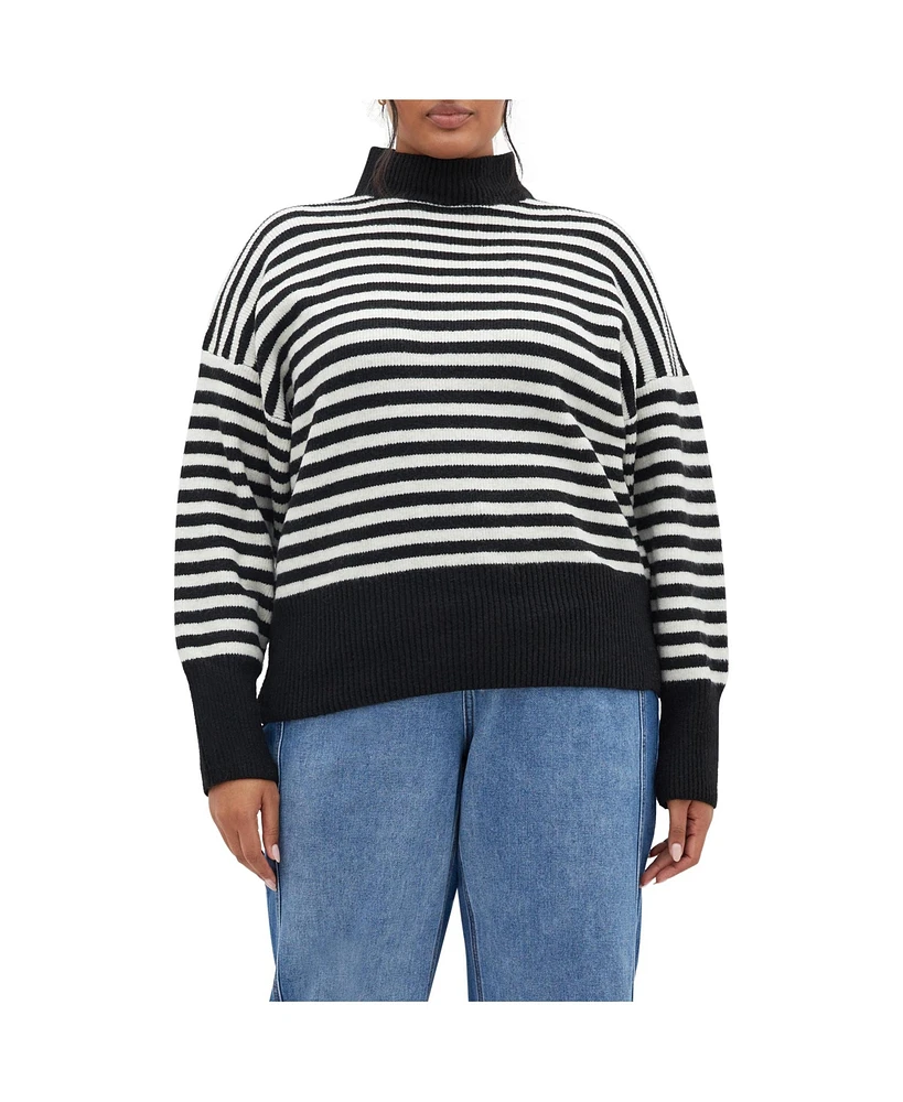 City Chic Plus Hampstead Narrow Stripe Sweater