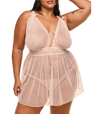 Adore Me Plus Novah Babydoll & G-String Set Lingerie