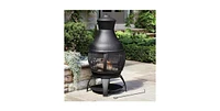 Slickblue 45-inch Cast Iron and Steel Outdoor Fire Pit Chimenea