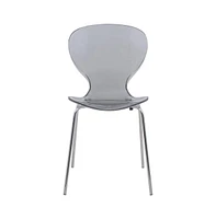 LeisureMod Modern Oyster Transparent Side Chair