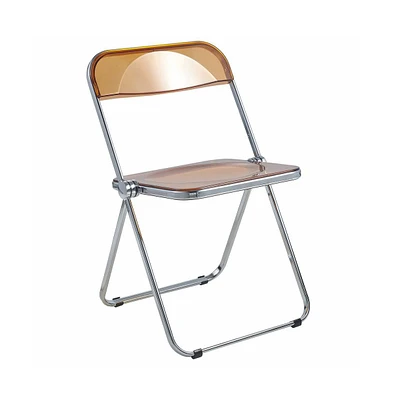 LeisureMod Lawrence Acrylic Folding Chair With Metal Frame