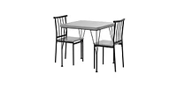 Slickblue Modern 3-Piece Metal Frame Dining Set for Compact and Stylish Dining Spaces