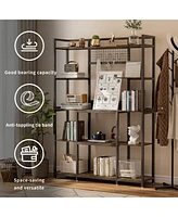 Unho 5 Tier Storage Shelf Bookcase: Bookshelf with Metal Frame for Living Room Display Shelf