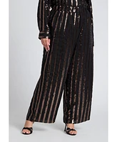 Eloquii Plus Relaxed Striped Sequin Pant