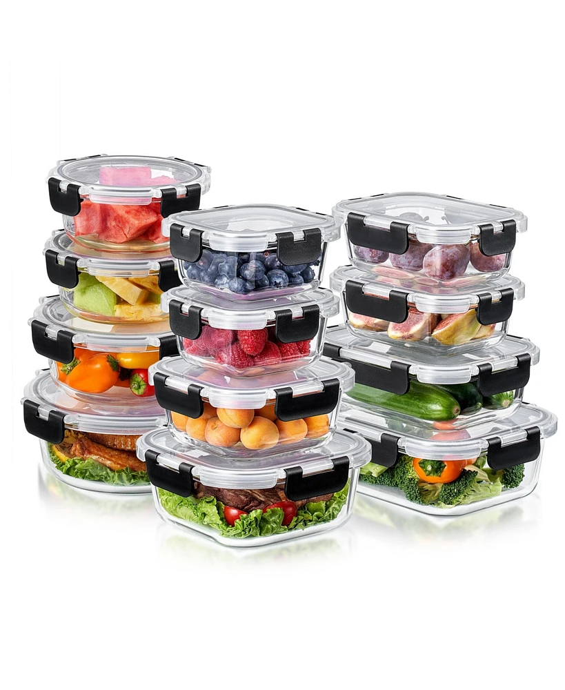 Sorbus 24-Piece Glass Food Storage Containers with Lids