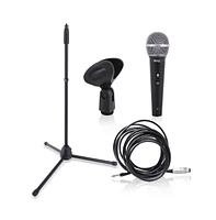 Pyle Dynamic Microphone Kit with Metal Stand, Carry Bag, Xlr Cable & Mic Clip