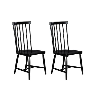 Liberty Furniture Capeside Cottage Spindle Back Side Chair - Black - Set of 2