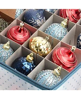 Hearth & Harbor Christmas Ornament Storage Box With 4 Inner Tray Dividers