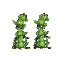 Fc Design "2-pc Gift Set" 6"H Hear-No, See-No, Speak-No Evil Frog Stacked Frogs Statue Animal Figurine Set Figurine Statue Ornament Home Room Office D