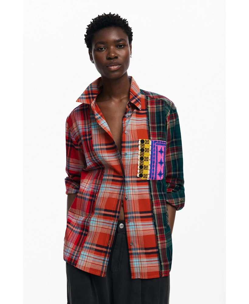 Desigual Women's Patchwork checkered shirt