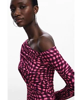 Desigual Women's Psychedelic checkered dress