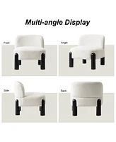 Hulala Home Zara Modern Armchair with Solid Wood Legs and Adjustable Feet
