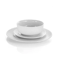 Slickblue 18-Piece Porcelain Dinnerware Set with Plates Bowls Mugs - Service for 4