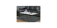 Slickblue Modern Rectangular Coffee Table with Tempered Glass Legs