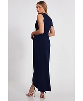 Quiz Women's One Shoulder Scuba Crepe Asymmetric Maxi Dress