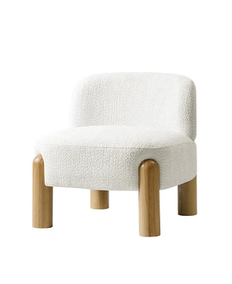 Hulala Home Vanessa Modern Armchair with Solid Wood Legs and Adjustable Foot