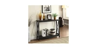 Slickblue Wood Console Sofa Table with Bottom Storage Shelf for Living Room Organization