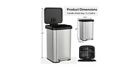 Slickblue 13-Gallon Stainless Steel Step Trash Can with Soft Close Lid