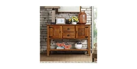 Slickblue Solid Wood Farmhouse Console Table Buffet Cabinet with Storage Drawers