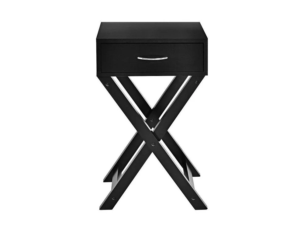 Slickblue X-Shape 1-Drawer Nightstand End Table with Storage for Bedroom or Living Room