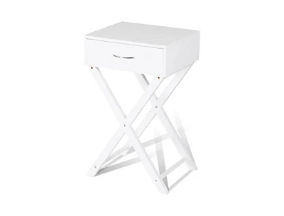Slickblue X-Shape 1-Drawer Nightstand End Table with Storage for Bedroom or Living Room