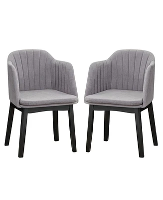 Gymax 2PCS Modern Dining Chairs Upholstered Velvet Accent Chairs w/ Curved Backrests