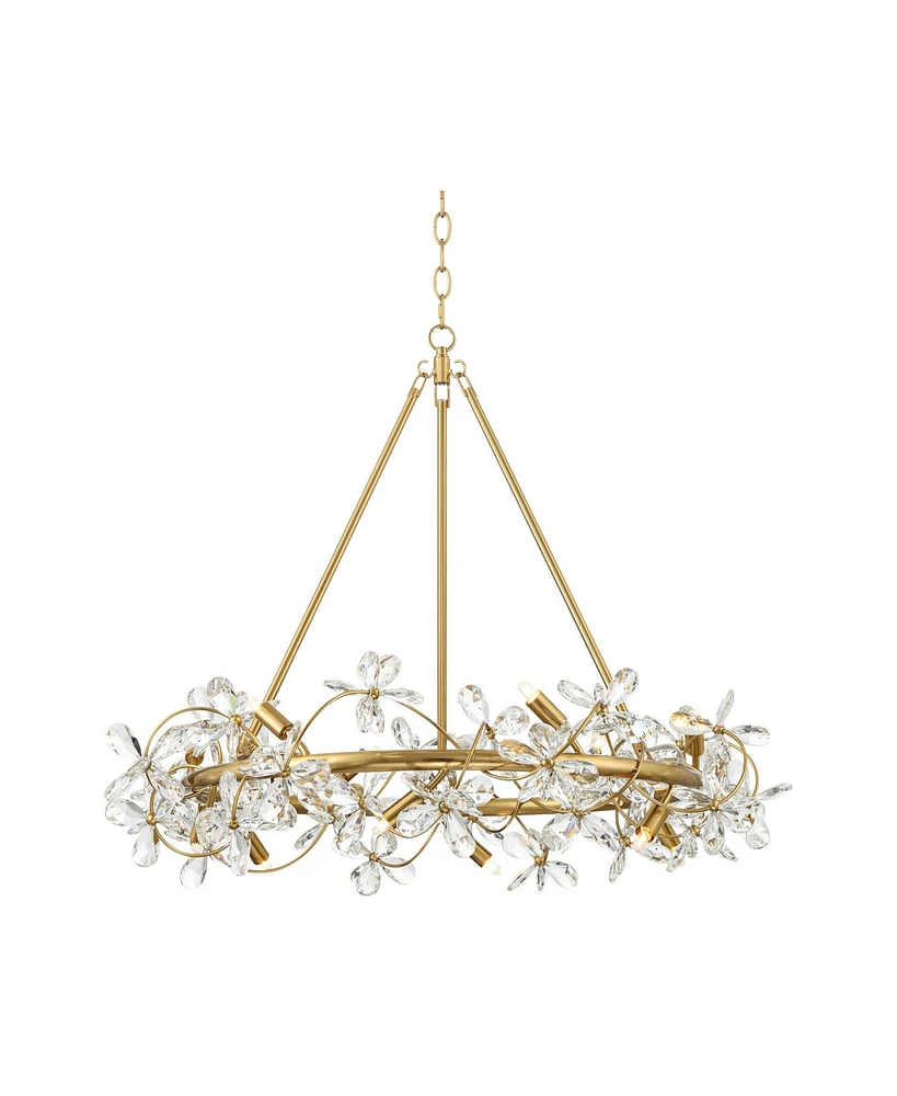 Possini Euro Design Carrine 31 1/2" Modern Floral Pendant Chandelier Ceiling Light Fixture Dining Room Over Table Kitchen Island Foyer Flower Hanging