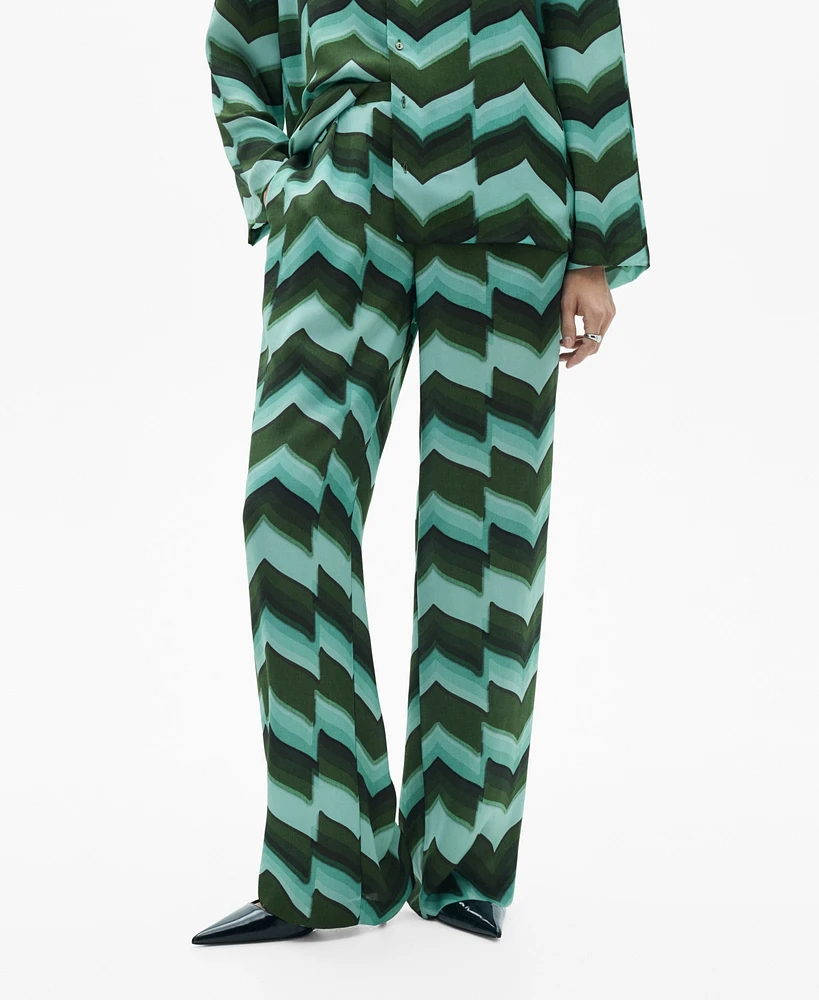 Mango Women's Printed Straight Pants