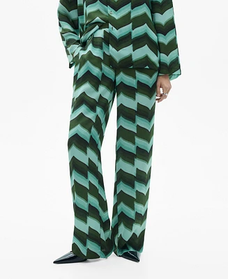 Mango Women's Printed Straight Pants