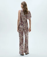 Mango Women's Flowy Printed Pants