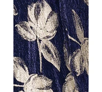 Betsy & Adam Plus Metallic-Print A-Line Dress